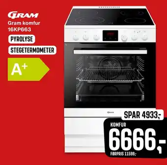Skousen Gram komfur 16kp663 tilbud