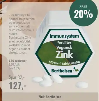 Helsam Zink berthelsen tilbud