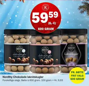 Købmandsgården Nordthy chokolade lakridskugler tilbud