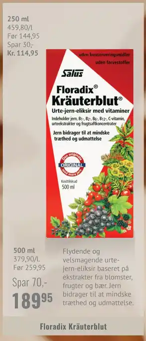 Helsam Floradix kräuterblut tilbud