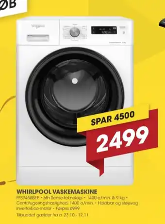 Punkt1 Whirlpool vaskemaskine tilbud