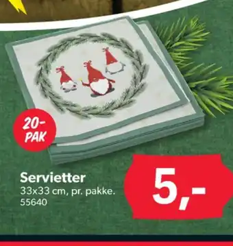 BigDollar Ukendt servietter tilbud
