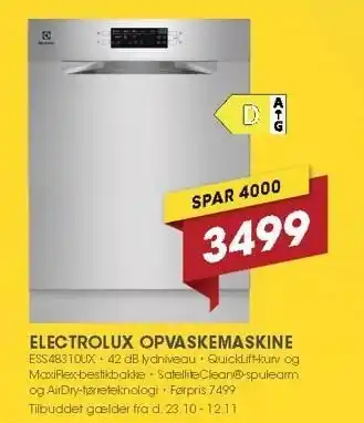 Punkt1 Electrolux opvaskemaskine tilbud