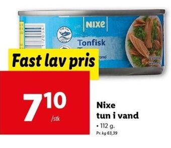 Lidl Nixe Tun i Vand 112 g tilbud