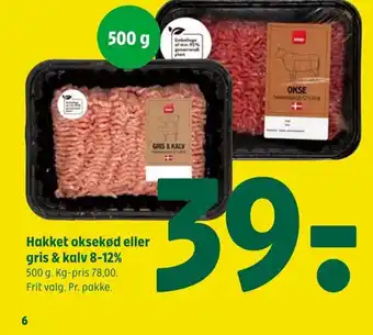 Coop 365 Hakket oksekød eller gris & kalv 8-12% tilbud