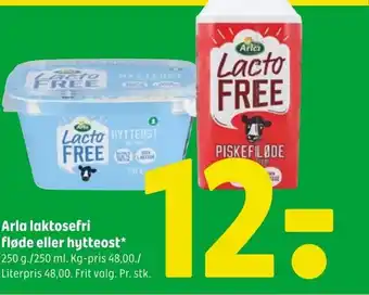 Coop 365 Arla laktosefri fløde eller hytteost tilbud