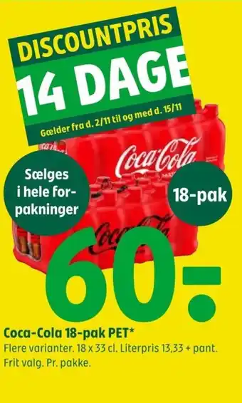 Coop 365 Coca-Cola 18-pak PET tilbud