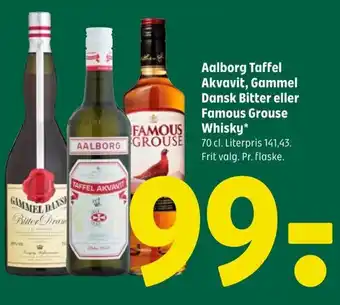 Coop 365 Aalborg Taffel Akvavit, Gammel Dansk Bitter eller Famous Grouse Whisky tilbud