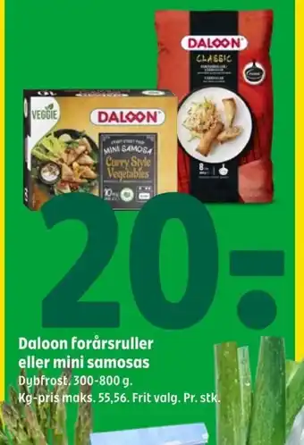 Coop 365 Daloon forårsruller eller mini samosas tilbud
