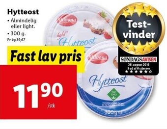 Lidl Hytteost 300 g tilbud
