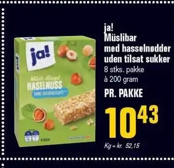 Otto Duborg Ja! müslibar med hasselnødder uden tilsat sukker tilbud