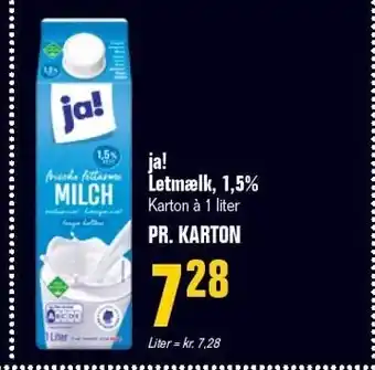 Otto Duborg Ja! letmælk, 1,5% tilbud