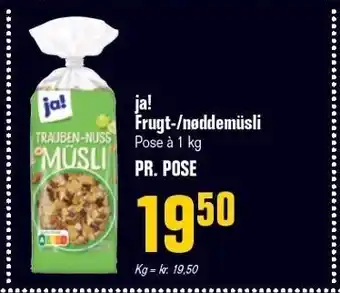 Otto Duborg Ja! frugt-/nøddemüsli tilbud