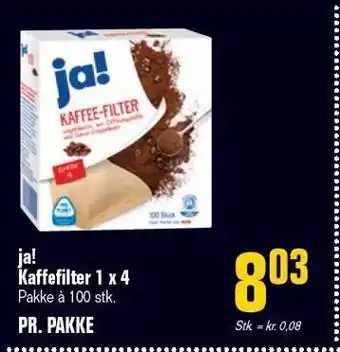 Otto Duborg Ja! kaffefilter 1 x 4 tilbud