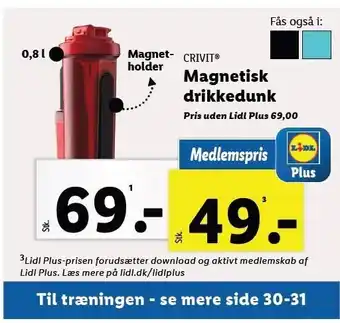 Lidl Crivit - magnetiskdrikkedunk tilbud