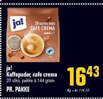 Otto Duborg Ja! kaffepuder, cafe crema tilbud