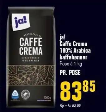 Otto Duborg Ja! caffe crema 100% arabica kaffebønner tilbud
