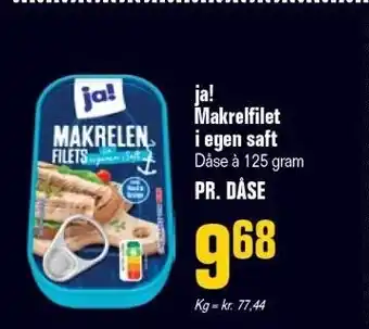 Otto Duborg Ja! makrelfilet i egen saft tilbud
