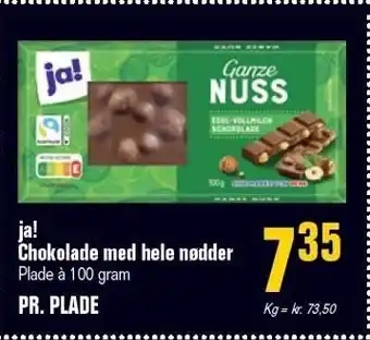Otto Duborg Ja! chokolade med hele nødder tilbud