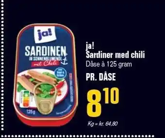 Otto Duborg Ja! sardiner med chili tilbud