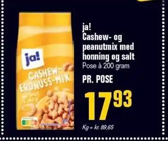 Otto Duborg Ja! cashew- og peanutmix med honning og salt tilbud