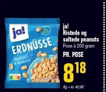 Otto Duborg Ja! ristede og saltede peanuts tilbud