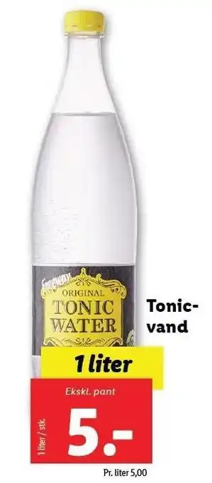 Lidl Tonicvand 1 liter tilbud