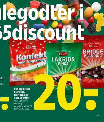 Coop 365 Carletti bridgeblanding lakridspinde eller konfekt tilbud