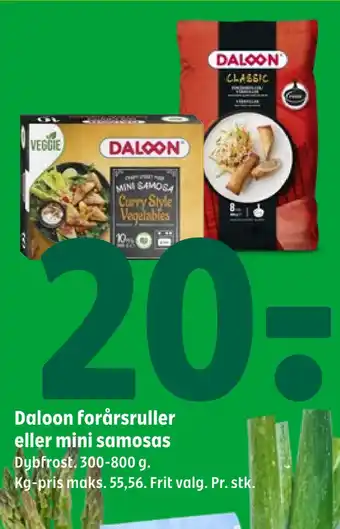 Coop 365 Daloon forårsruller eller mini samosas tilbud