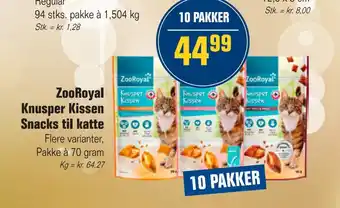 Otto Duborg Zooroyal knusper kissen snacks til katte tilbud