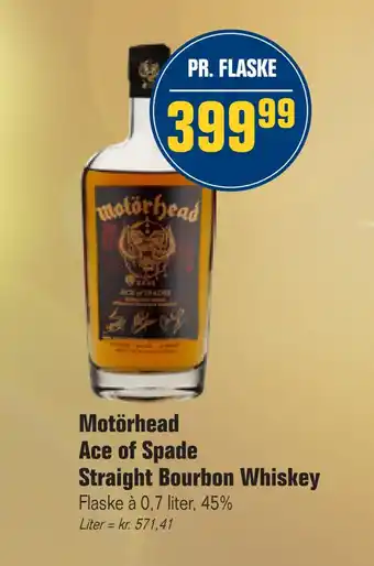Motörhead ace of spade straight bourbon whiskey