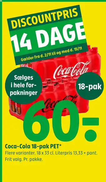 Coop 365 Coca-cola 18-pak pet tilbud