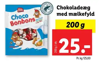 Lidl Chokoladeæg med mælkefyld tilbud