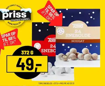 Priss Toms snebolde tilbud