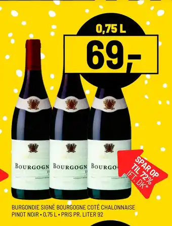 Burgondie signé bourgogne cotê chalonnaise pinot noir