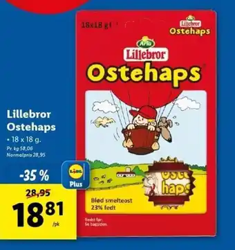 Lidl Lillebror Ostehaps 18x18 g tilbud