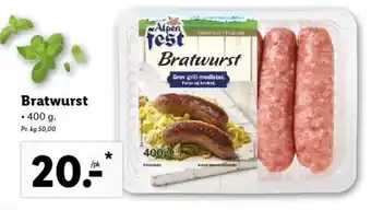 Lidl Bratwurst 400 g tilbud