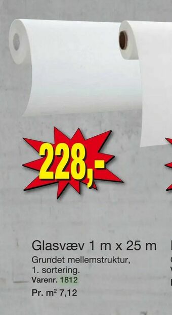 Harald Nyborg Glasvæv 1 m x 25 m tilbud