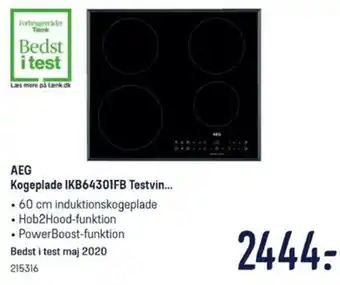 AEG Kogeplade IKB64301FB Testvin