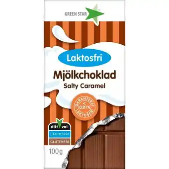 Motatos Green star vegan - mælkechokolade salkaramel laktosefri & glutenfri tilbud