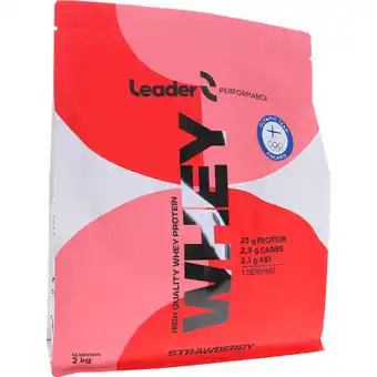 Leader | leader whey protein jordbær 2 kg | træning & vægt > protein produkter,måltidserstatning,kosttilskud & vitaminer