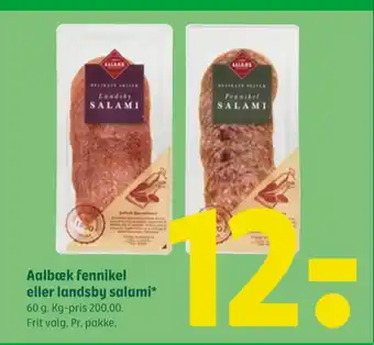 Coop 365 Aalbæk specialiteter salami fennikel tilbud
