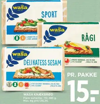 MENY Wasa knækbrød tilbud