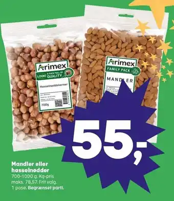 Kvickly Mandler eller hasselnødder tilbud