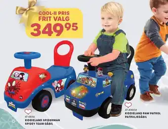 Kiddieland spiderman spidey team gåbil eller kiddieland paw patrol patruljegåbil