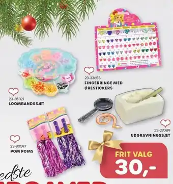 KiDS Coolshop Fingerringe med ørestickers, udgravningssæt, loomandsæt eller pom poms tilbud