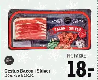 SPAR Gestus bacon i skiver tilbud