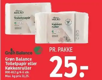 SPAR Grøn balance toiletpapir eller køkkenruller tilbud