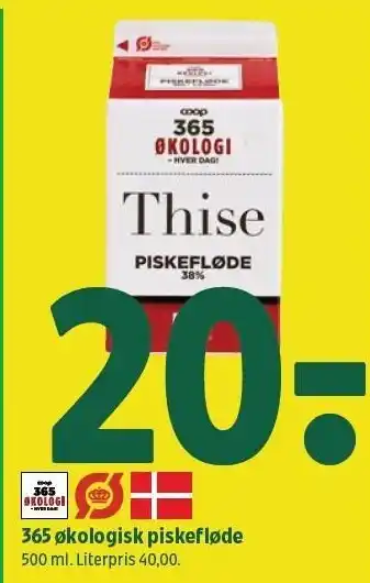 Coop 365 365 økologisk piskefløde tilbud