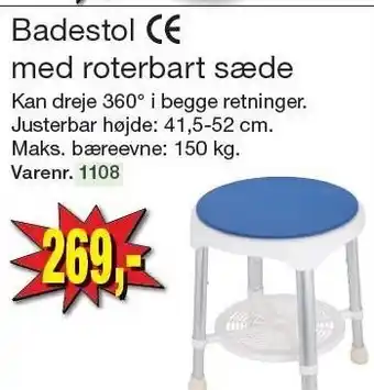 Harald Nyborg Badestol med roterbart sæde tilbud